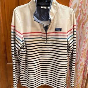 L.L. Bean Multicolor Striped Button-Up Sweater